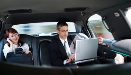business meeting in a car